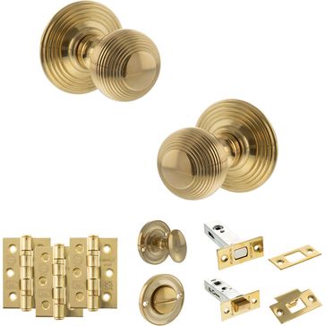 Old English Ripon Door Knob Pack - Bathroom Set