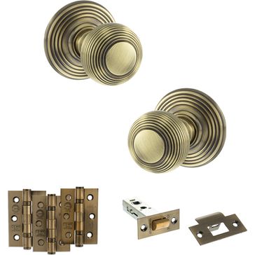 Old English Ripon Door Knob Pack - Latch Set