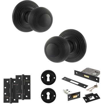 Old English Ripon Door Knob Pack - Lock Set