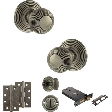 Old English Ripon Door Knob Pack - Lock Set