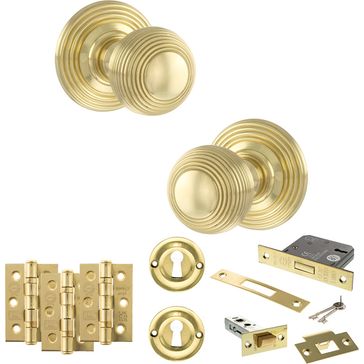 Old English Ripon Door Knob Pack - Lock Set