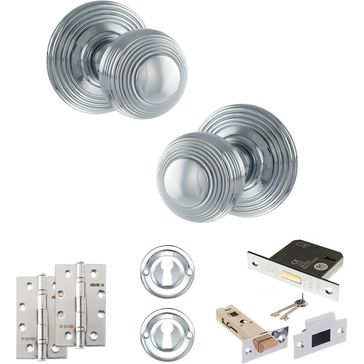 Old English Ripon Door Knob Pack - Lock Set