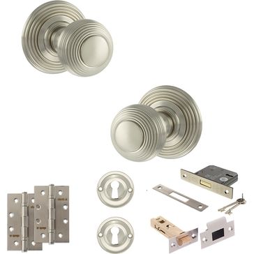 Old English Ripon Door Knob Pack - Lock Set