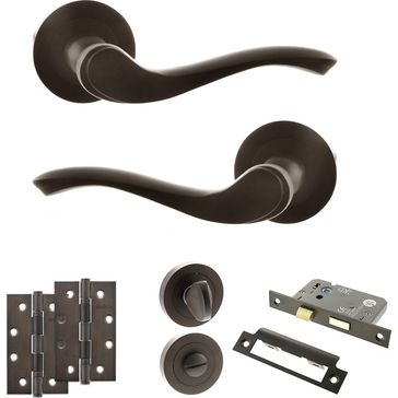Old English Warwick Door Handle Pack - Bathroom Set