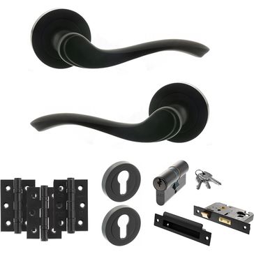 Old English Warwick Door Handle Pack - Euro Lock Set alternative