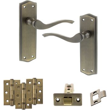 Old English Warwick Door Handle Pack - Latch Set