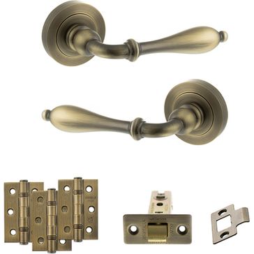 Old English Wrexham Door Handle Pack - Latch Set (Matt Antique Brass) alternative