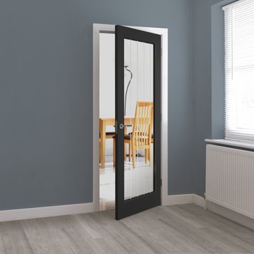 JB Kind Cottage Black Painted Glazed Internal Door alternative