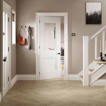 JB Kind Hardwick Half Light Glazed Primed Door alternative