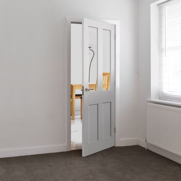 JB Kind Rushmore White Primed Clear Glazed Internal Door alternative