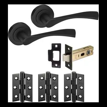 JB Kind Boston Black Door Handle Latch Pack
