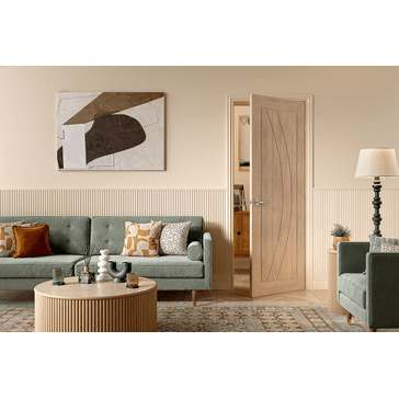 LPD Pre-Finished Oak Girona FD30 Fire Door alternative