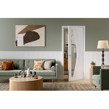 LPD White Primed Girona Clear Glazed Door alternative