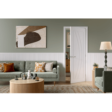 LPD White Primed Girona FD30 Fire Door alternative