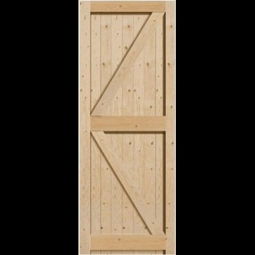 Mendes Unfinished Redwood Framed, Ledged &amp; Braced Shed Door