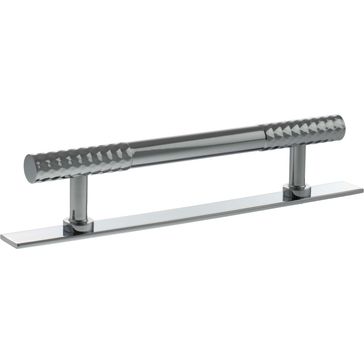 Millhouse Brass Chrysler Diamond T-Bar Cabinet Pull Handle on Backplate