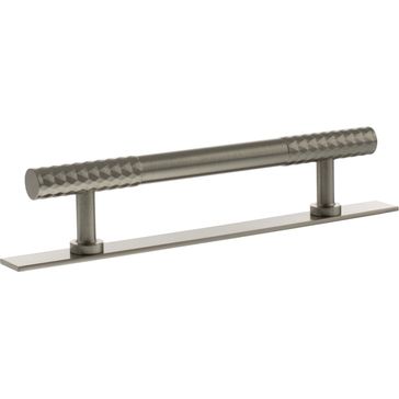 Millhouse Brass Chrysler Diamond T-Bar Cabinet Pull Handle on Backplate