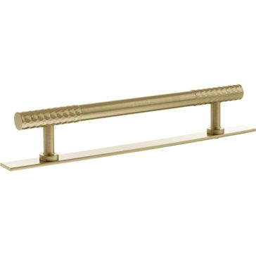 Millhouse Brass Chrysler Diamond T-Bar Cabinet Pull Handle on Backplate