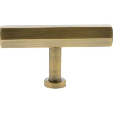 Millhouse Brass Pennington Hexagonal T-Bar Cabinet Knob Handle