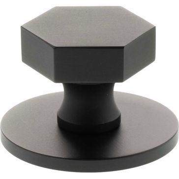 Millhouse Brass Pennington Hexagonal Cabinet Knob Handle on Backplate alternative