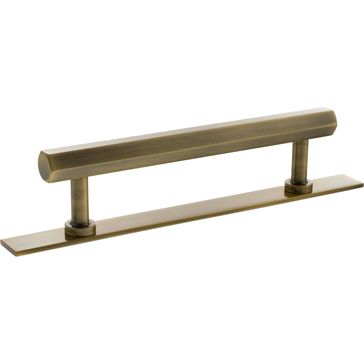 Millhouse Brass Pennington Hexagonal T-Bar Cabinet Pull Handle on Backplate