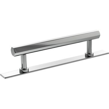 Millhouse Brass Pennington Hexagonal T-Bar Cabinet Pull Handle on Backplate