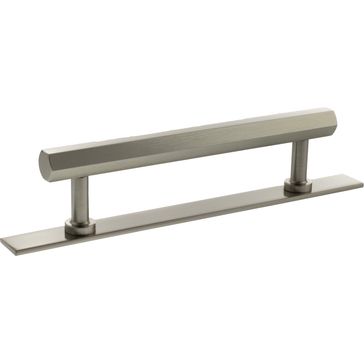 Millhouse Brass Pennington Hexagonal T-Bar Cabinet Pull Handle on Backplate