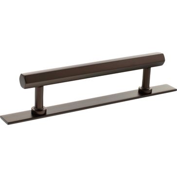 Millhouse Brass Pennington Hexagonal T-Bar Cabinet Pull Handle on Backplate