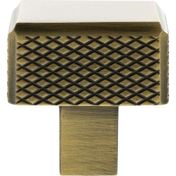 Millhouse Brass Eiffel Knurled Square Cabinet Knob Handle