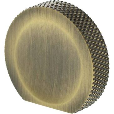 Millhouse Brass Eiffel Knurled Finger Pull Cabinet Knob Handle