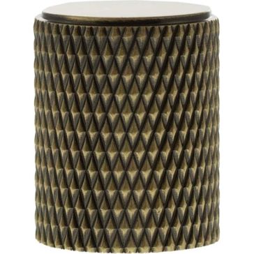 Millhouse Brass Eiffel Knurled Cylinder Cabinet Knob Handle