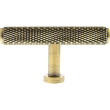 Millhouse Brass Eiffel Knurled T-Bar Cabinet Knob Handle