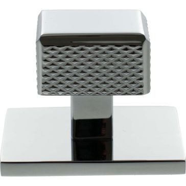 Millhouse Brass Eiffel Knurled Square Cabinet Knob Handle on Backplate