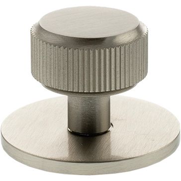 Millhouse Brass Battersea Linear Round Cabinet Knob Handle on Backplate