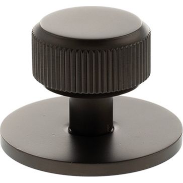 Millhouse Brass Battersea Linear Round Cabinet Knob Handle on Backplate
