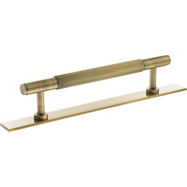 Millhouse Brass Battersea Linear T-Bar Cabinet Pull Handle on Backplate