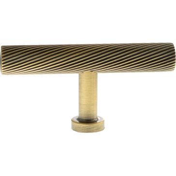 Millhouse Brass Paddington Spiral T-Bar Cabinet Knob Handle