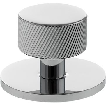 Millhouse Brass Paddington Spiral Round Cabinet Knob Handle on Backplate