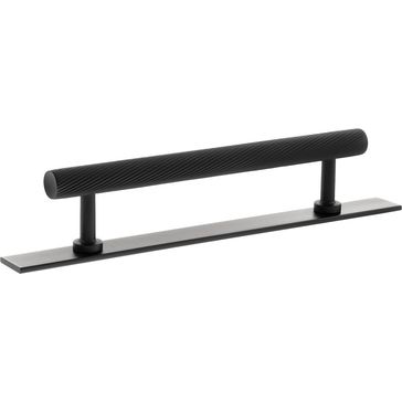 Millhouse Brass Paddington Spiral T-Bar Cabinet Pull Handle on Backplate