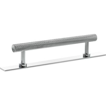 Millhouse Brass Paddington Spiral T-Bar Cabinet Pull Handle on Backplate