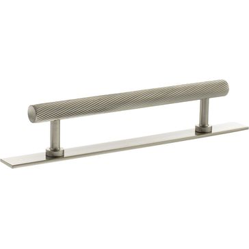 Millhouse Brass Paddington Spiral T-Bar Cabinet Pull Handle on Backplate