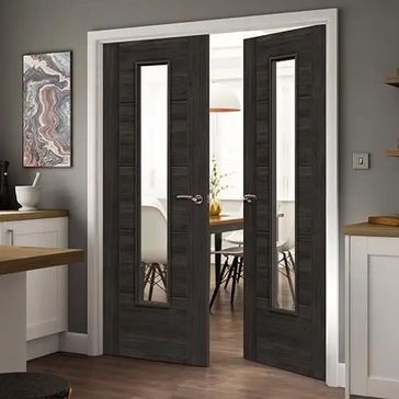 JB Kind Tigris Cinza Pre-Finished Dark Grey Glazed Internal Door alternative