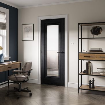 JB Kind Haddon Black Glazed Laminate Internal Door alternative