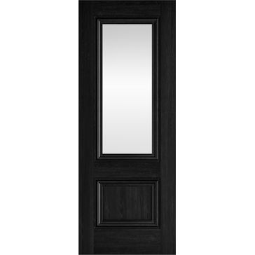 JB Kind Burghley Black Glazed Laminate Internal Door