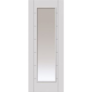 JB Kind Palomino White Primed Clear Glazed Internal Door