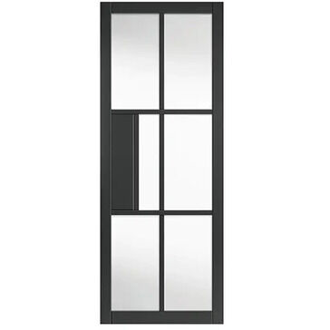JB Kind Civic Urban Industrial Clear Glazed Black Internal Door
