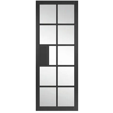JB Kind Plaza Urban Industrial Black Clear Glazed Internal Door