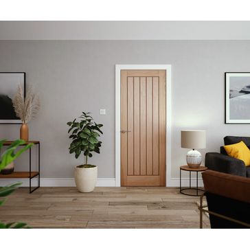 Door Giant Cottage-Style Oak Veneer 5 Panel Unfinished Internal Door alternative