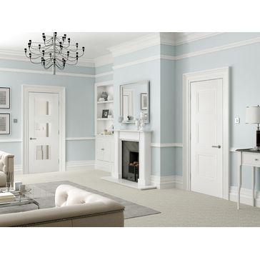 LPD Amsterdam 3 Panel Primed White FD30 Internal Fire Door alternative