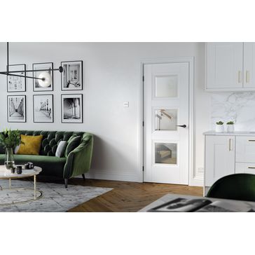 LPD Amsterdam White Primed 3 Light Glazed Internal Door alternative